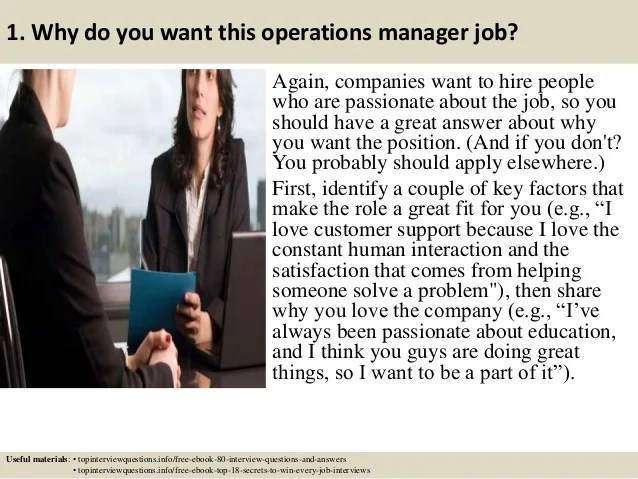 Top 10 operations manager interview questions and answers