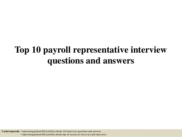 103 Interview Questions for a Payroll Manager (With Example.