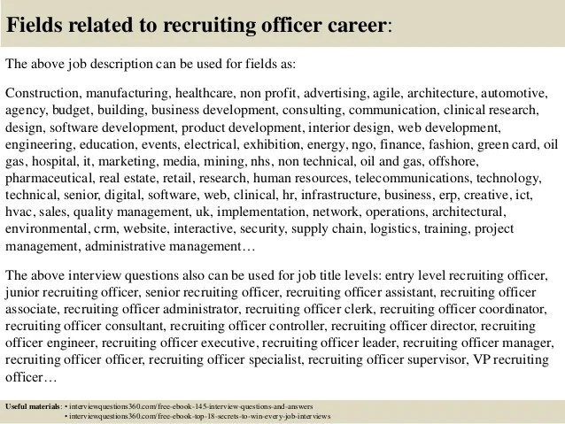 Top 10 recruiting officer interview questions and answers