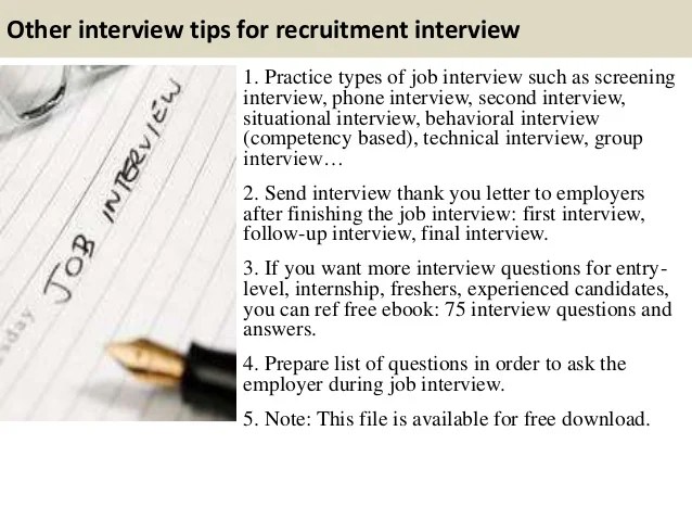 Top 10 recruitment interview questions and answers