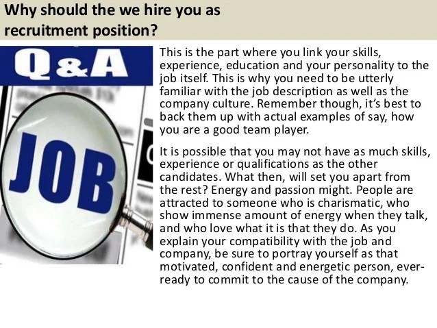 Top 10 recruitment interview questions and answers