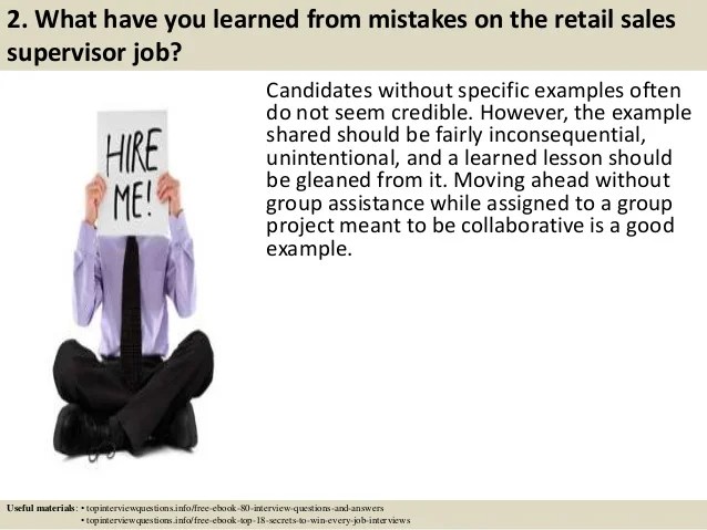 Top 10 retail sales supervisor interview questions and answers