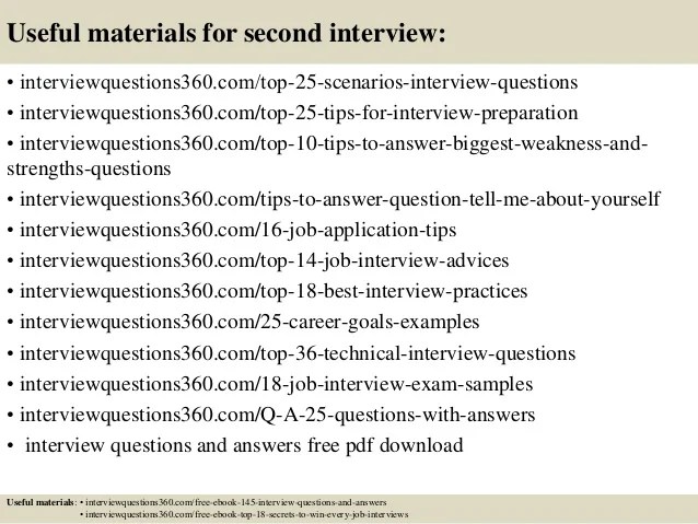 Top 10 second interview questions and answers
