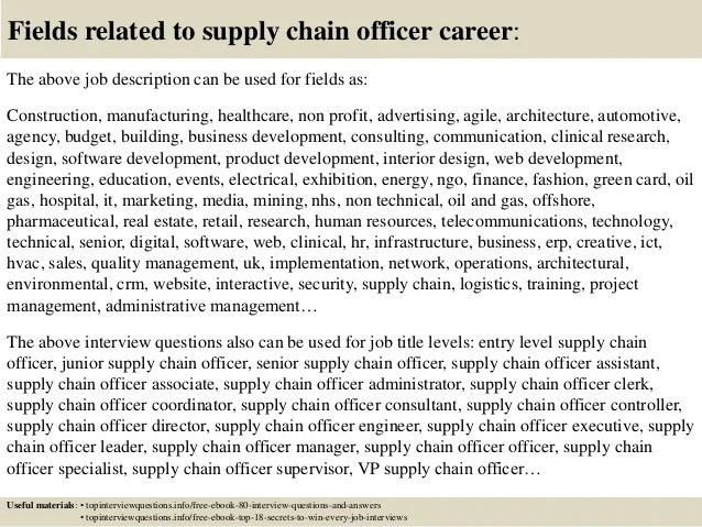 Top 10 supply chain officer interview questions and answers