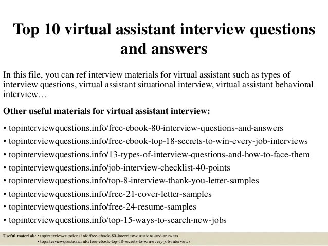 Top 10 virtual assistant interview questions and answers