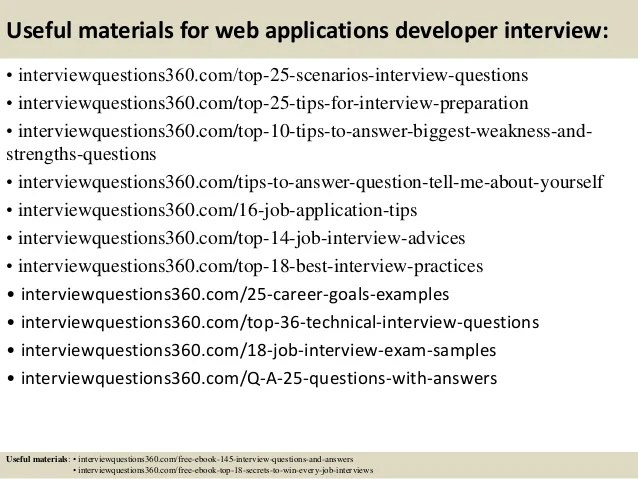 Top 10 web applications developer interview questions and answers