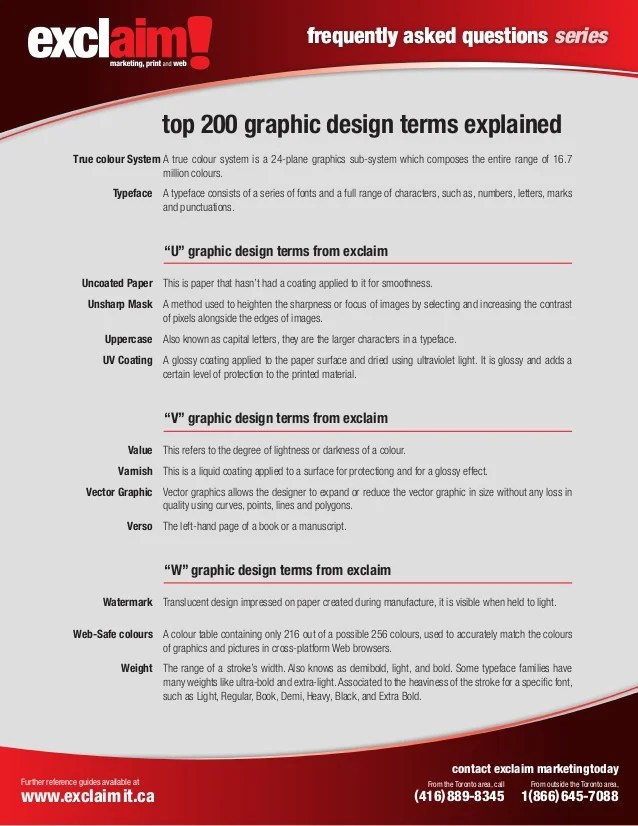FREE Top 200 Graphic Design Terms Reference Guide