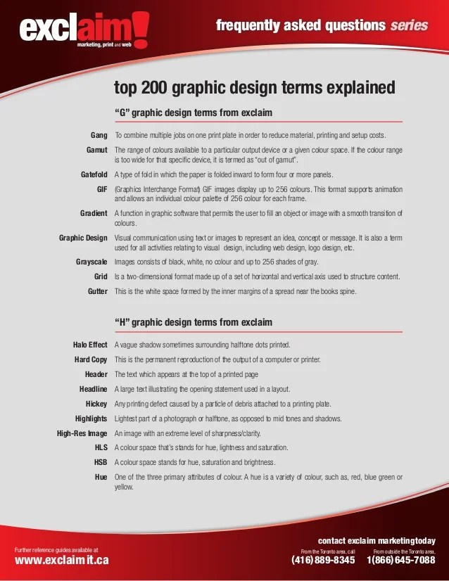 FREE Top 200 Graphic Design Terms Reference Guide
