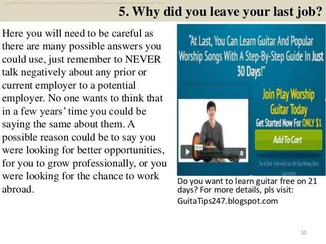 Top 25 operations bpo controller interview questions and answers pdf