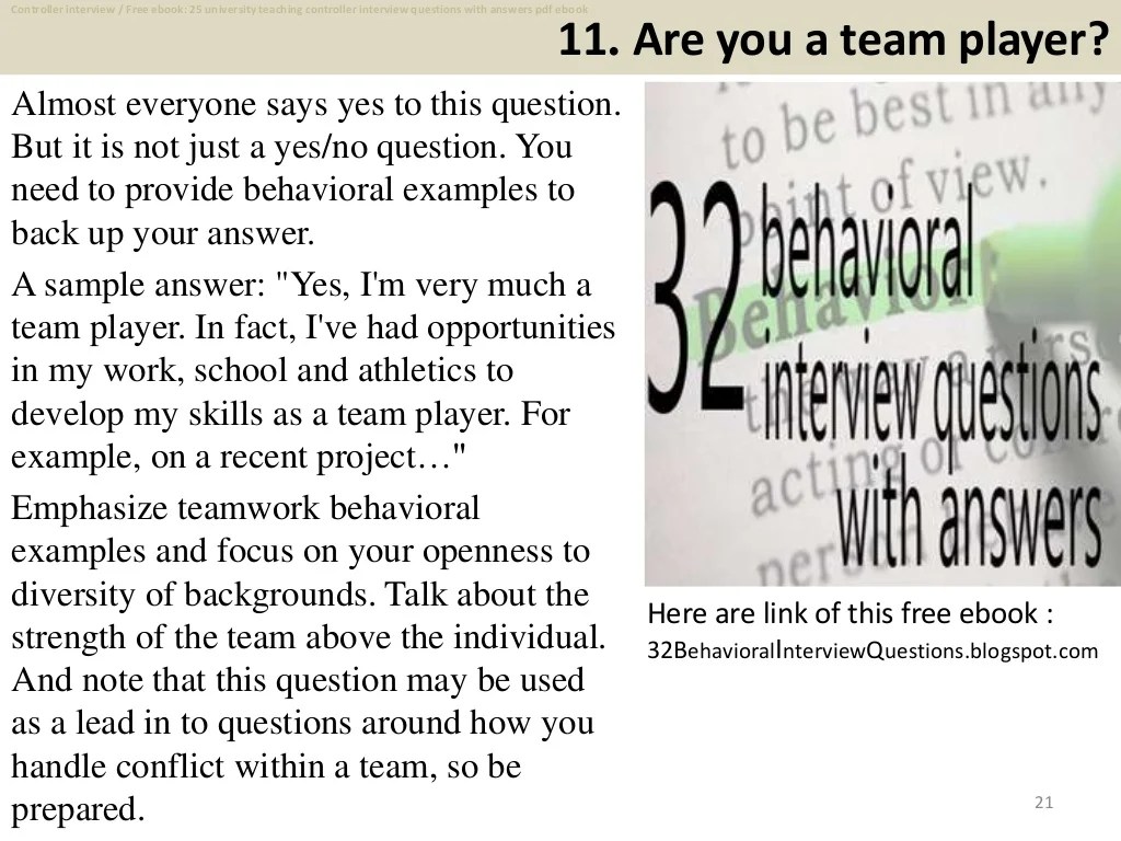 Top 25 university teaching controller interview questions and answers…
