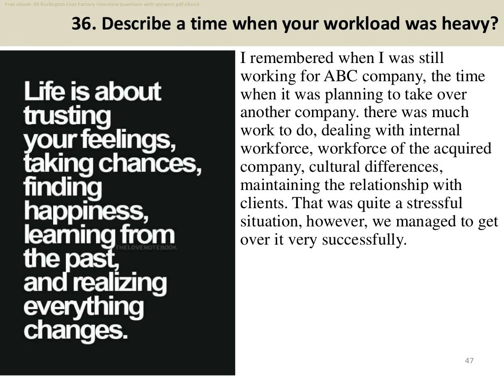 Top 45 burlington coat factory interview questions and answers pdf