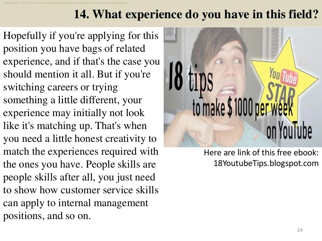 Top 45 estee lauder internship interview questions and answers pdf