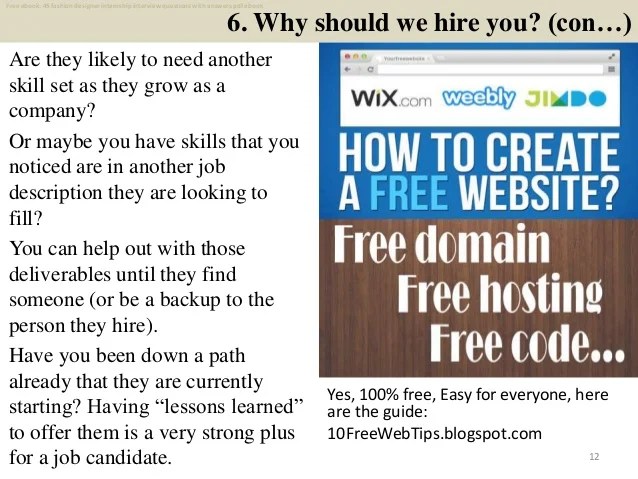 Top 45 fashion designer internship interview questions and answers pdf