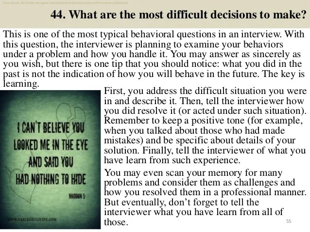 Top 45 fashion designer internship interview questions and answers pdf