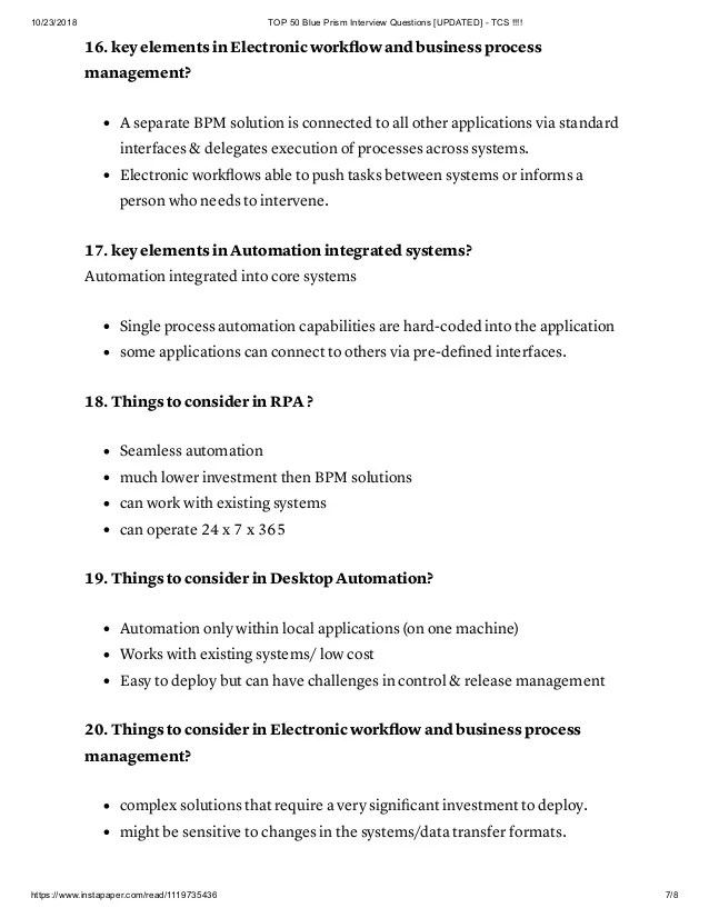 Blue Prism Interview Questions Tcs slidesharetrick