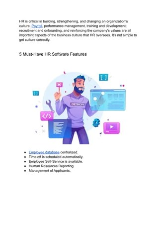 Top 5 Benefits Of Using HR Software | PDF