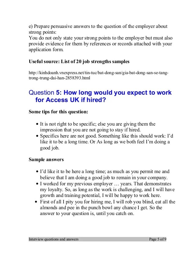 Top 7 access uk interview questions and answers