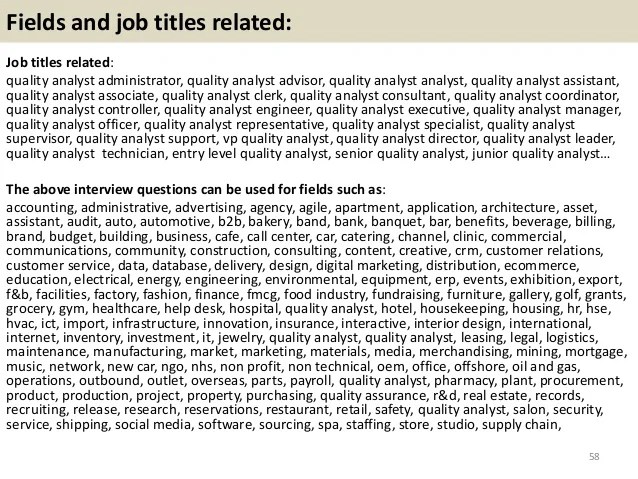 Top 36 quality analyst interview questions and answers pdf