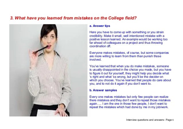 Top 9 college interview questions answers