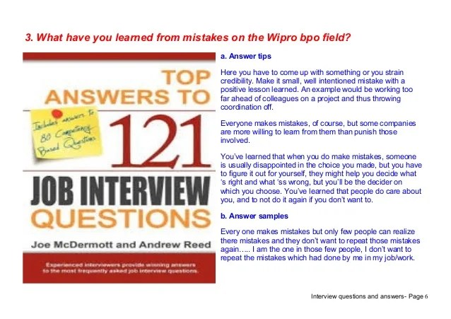 Top 9 wipro bpo interview questions answers