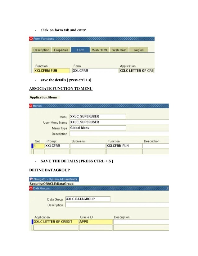 To register form_to_oracle_application