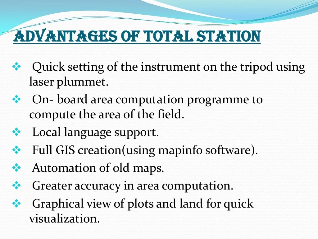 Total Station Advantages,Disadvantage and Precaution Online.