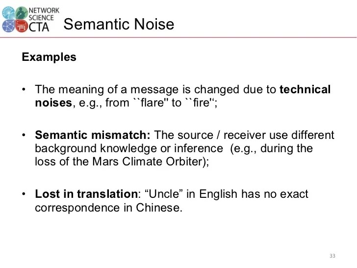 Example Of Semantic Noise In Communication 'Noise' in communication