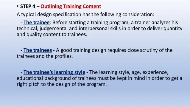 Training & Development Designing a training program key factors, Training & Development Designing a training program key factors,