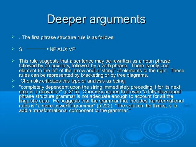 Transformational generative grammar