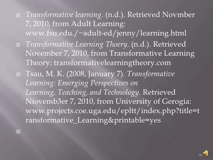 Transformative learning