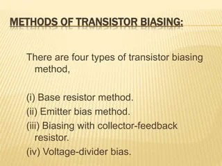 Transistor biasing | PPTX
