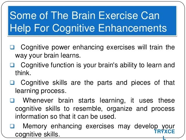 Brain exercise for Improving cognitive functions Brain exercise for Improving cognitive functions