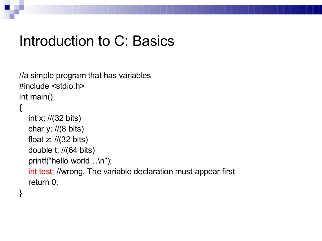 Intro to c programming
