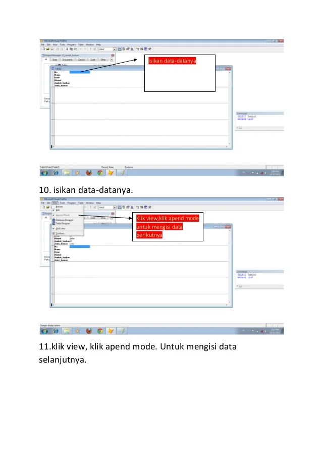 Tutorial database dengan Ms Visual Foxpro