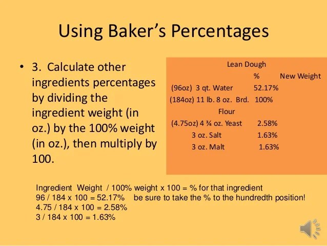 Tutorial on using baker s_percentages