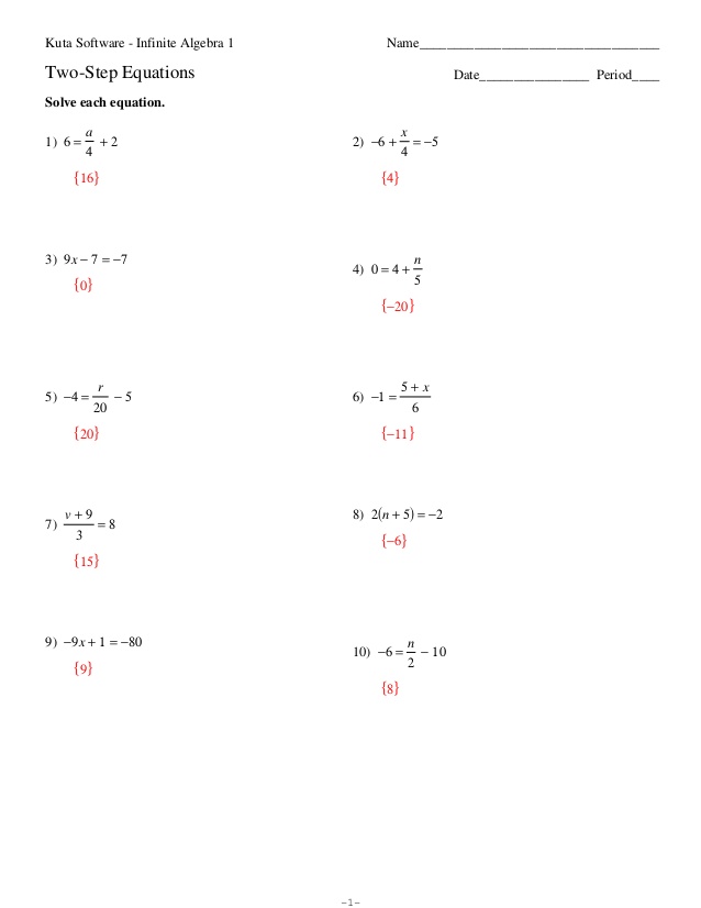 Multi Step Equations Worksheet 8th Grade solving equations worksheets