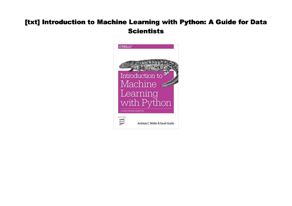 [PDF] Introduction to Machine Learning with Python A Guide for Data