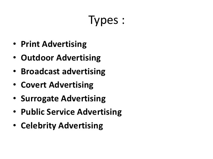 Types of advertisements