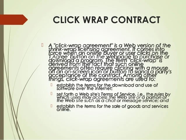 Types of electronic contracts