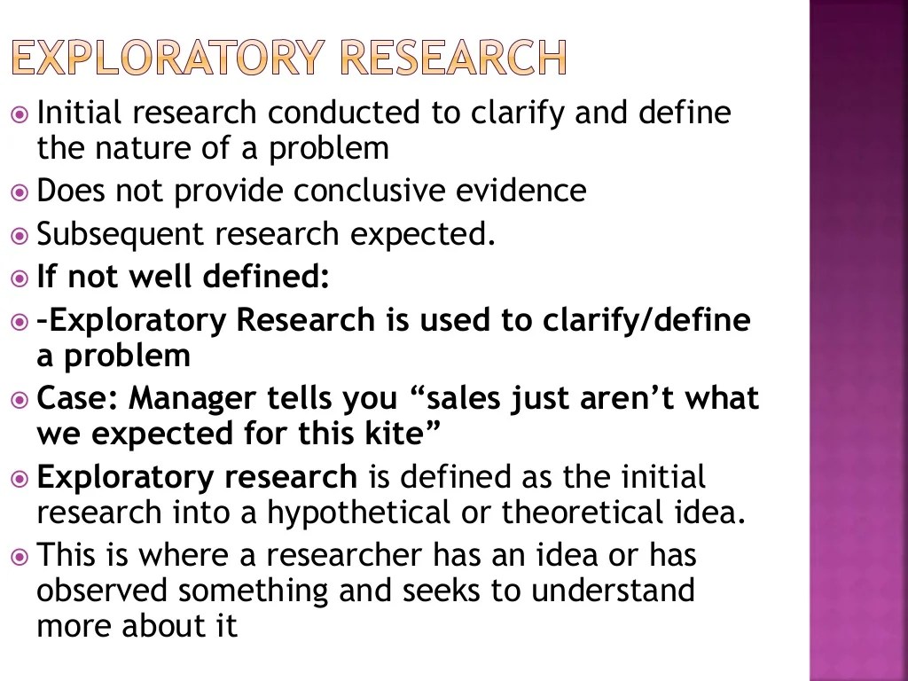 Types of exploratory research design