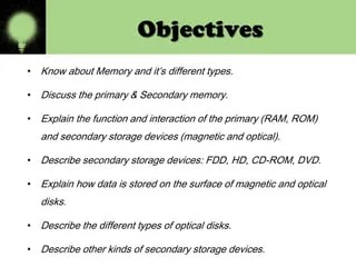 Types of memory (bba 1st) | PPTX