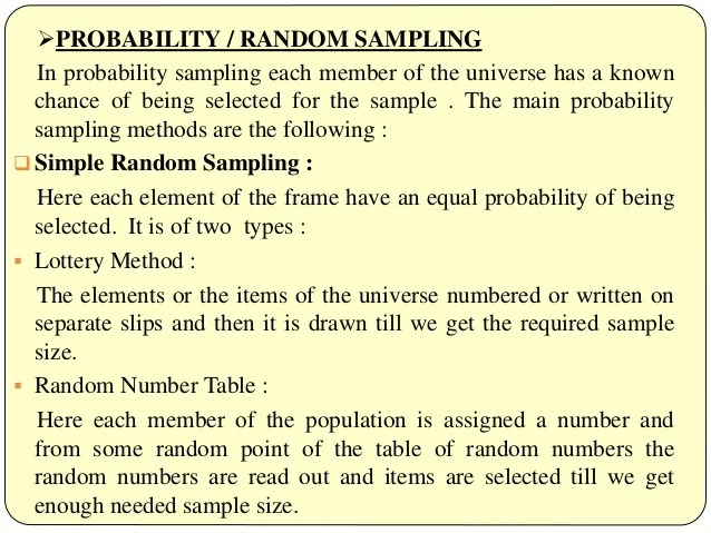 Types of sampling design