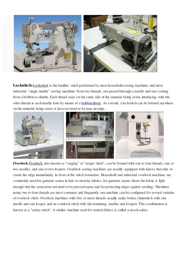 Types of stitching machines
