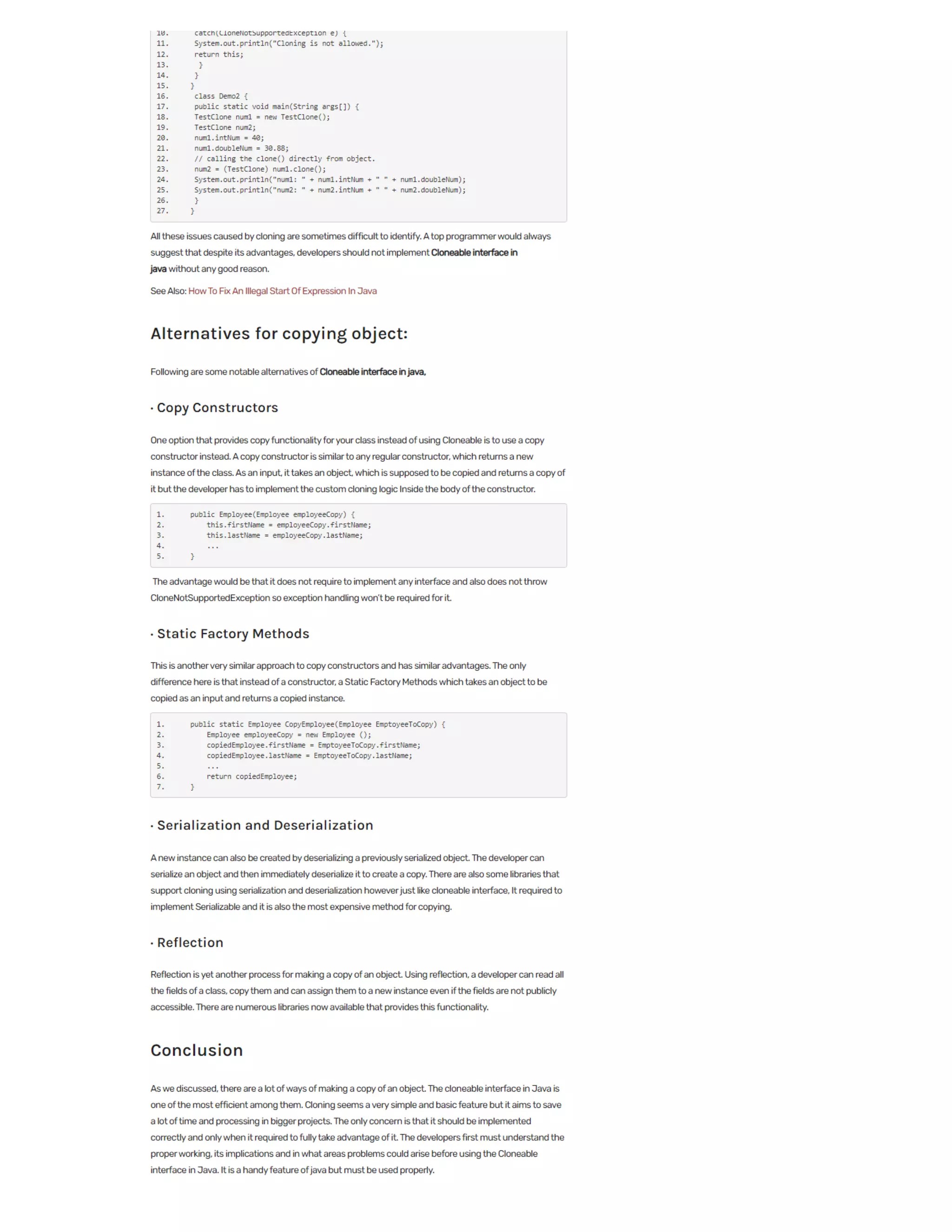 Understanding the Cloneable interface in Java PDF