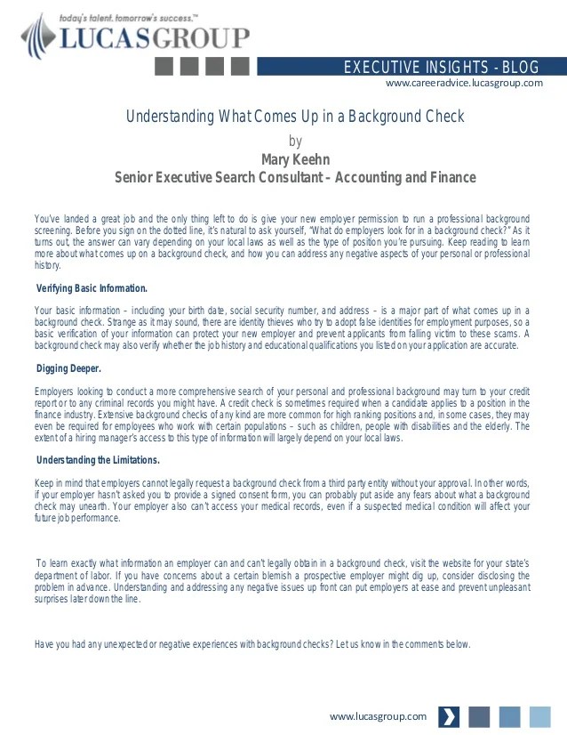 Understanding What Comes Up in a Background Check