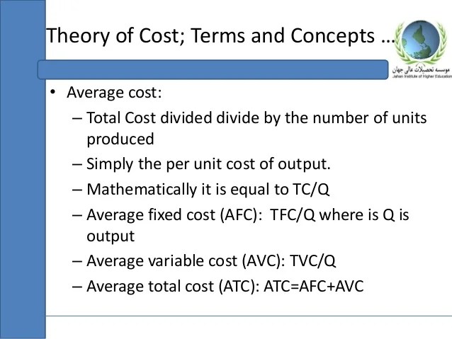 Unit 6 theory of cost