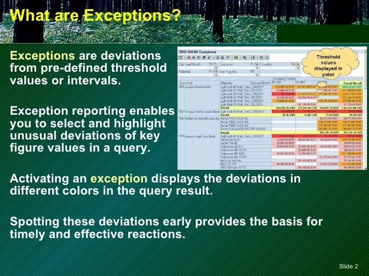 Bex Query Designer Exceptions And Conditions http//sapdocs.info