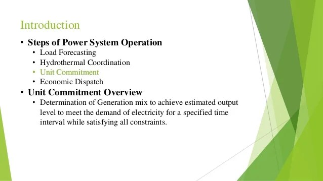 Unit commitment