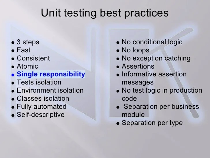 Unit testing best practices