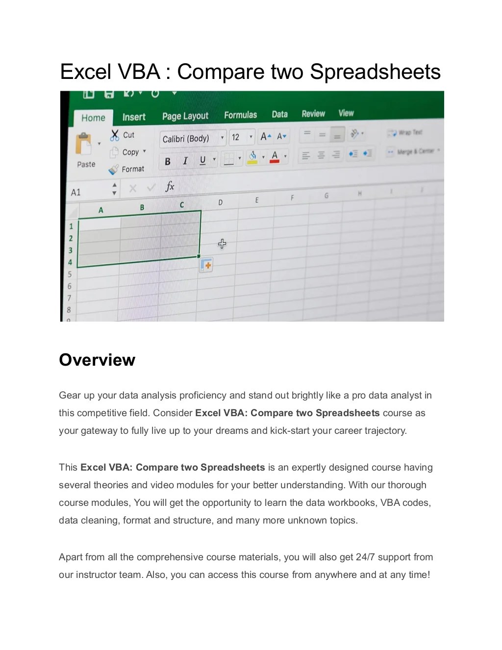 Excel VBA Compare two Spreadsheets